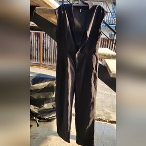 No name thin black sleeveless jumpsuit XL